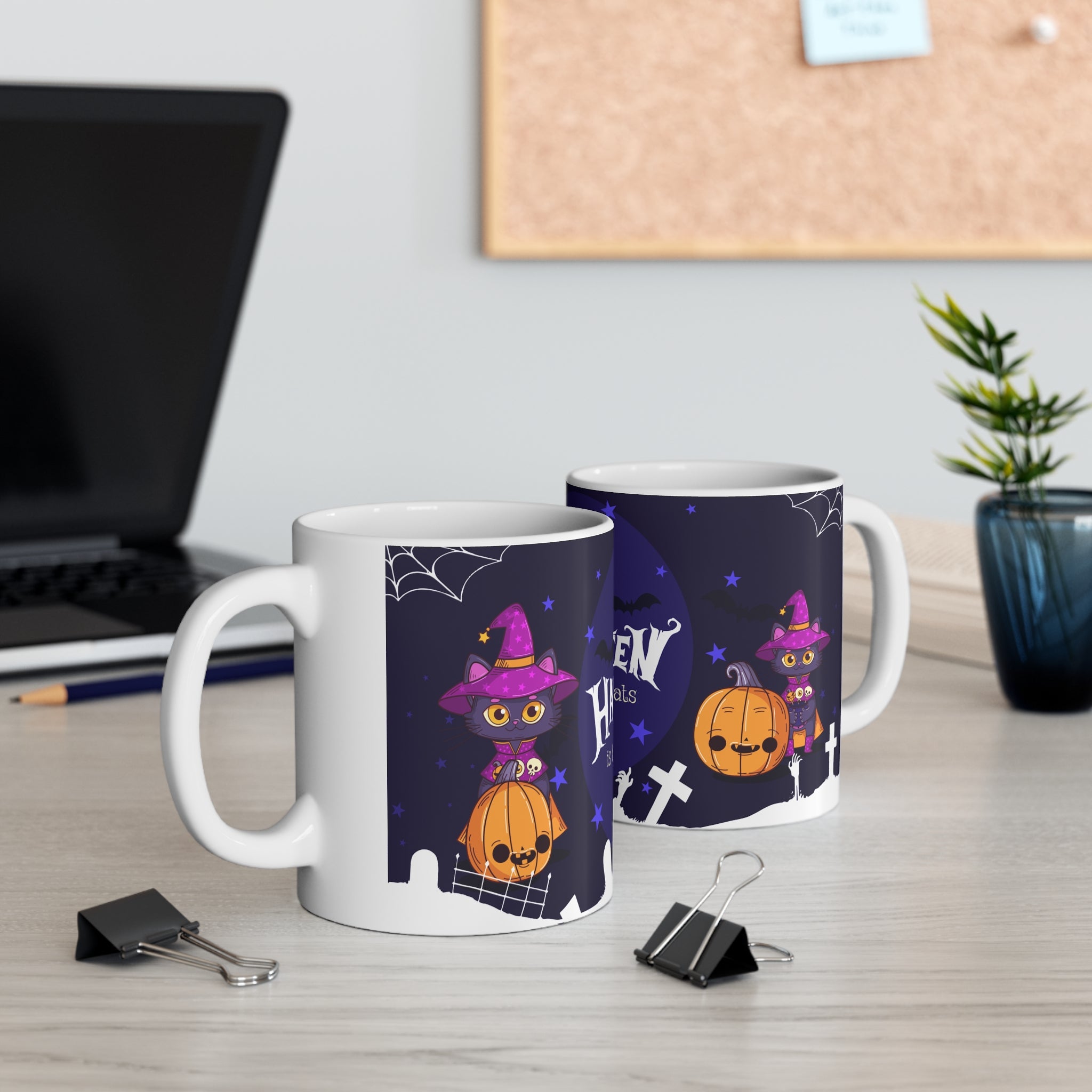 Happy Halloween with Witch's Cats | Mug